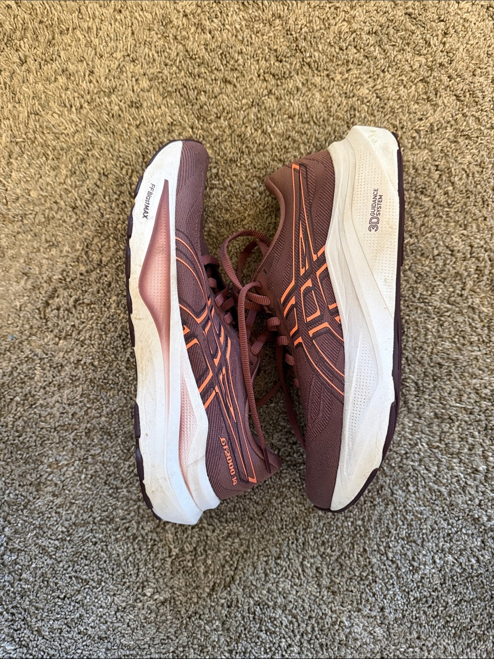 Asics Plum Running Shoes with Coral Accents